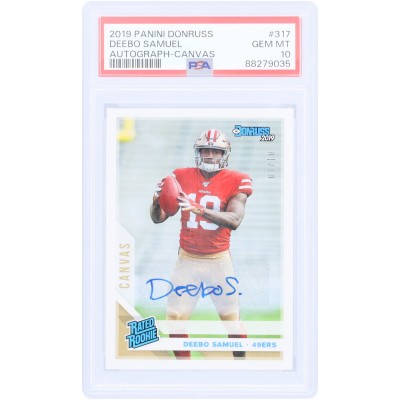 Deebo Samuel San Francisco 49ers Autographed 2019 Panini Donruss Canvas #317 #1/10 PSA Authenticated 10 Rookie Card