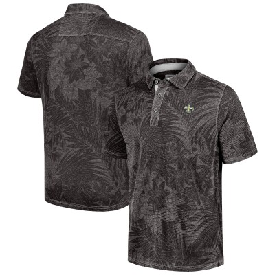 New Orleans Saints Tommy Bahama Black Sport Santiago Paradise Polo