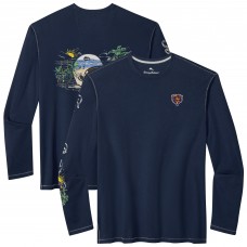 Футболка с длинным рукавом Chicago Bears Tommy Bahama Navy Oasis Endzone Lux