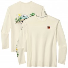 Cincinnati Bengals Tommy Bahama Cream Oasis Endzone Lux Long Sleeve T-Shirt