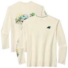 Футболка с длинным рукавом Carolina Panthers Tommy Bahama Cream Oasis Endzone Lux