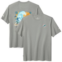 Miami Dolphins Tommy Bahama Gray Huddle & Hang Tens T-Shirt