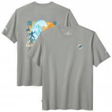 Miami Dolphins Tommy Bahama Gray Huddle & Hang Tens T-Shirt