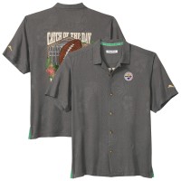 Pittsburgh Steelers Tommy Bahama Gray Catch of the Day IslandZone Button-Up Shirt