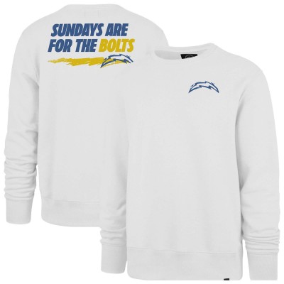 Los Angeles Chargers 47 White Sundays are for the Bolts Backer Pullover Sweatshirt