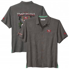 San Francisco 49ers Tommy Bahama Gray Endzone Paradise COOLMAX Button-Up Shirt