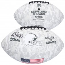 Myles Garrett Cleveland Browns Autographed Fanatics Authentic 2024 Salute To Service Wilson Football