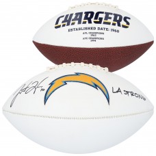 Justin Herbert Los Angeles Chargers Autographed Fanatics Authentic Jardin White Panel Football with LA Strong Inscription Justin Herbert Los Angeles Chargers Autographed Fanatics Authentic Jardin White Panel Football with LA Strong Inscription