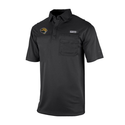 Jacksonville Jaguars Columbia Black Omni-Wick Flycaster Pocket Polo
