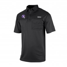 Minnesota Vikings Columbia Black Omni-Wick Flycaster Pocket Polo