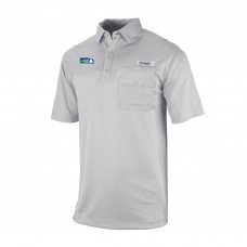 Seattle Seahawks Columbia Gray Omni-Wick Flycaster Pocket Polo