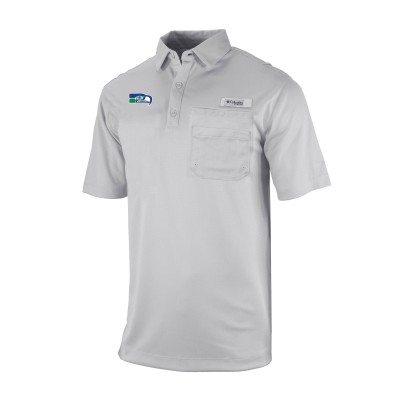 Seattle Seahawks Columbia Gray Omni-Wick Flycaster Pocket Polo