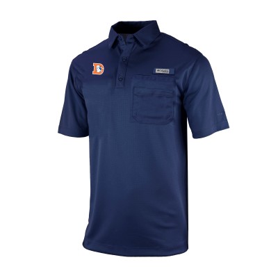 Denver Broncos Columbia Navy Omni-Wick Flycaster Pocket Polo