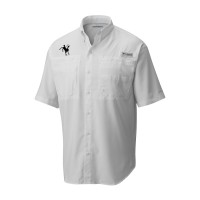Indianapolis Colts Columbia White Throwback Logo Tamiami Omni-Shade Button-Down Shirt
