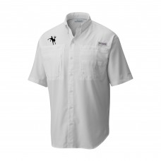 Indianapolis Colts Columbia White Throwback Logo Tamiami Omni-Shade Button-Down Shirt