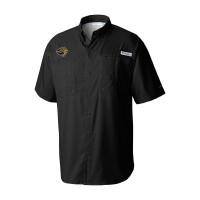 Jacksonville Jaguars Columbia Black Throwback Logo Tamiami Omni-Shade Button-Down Shirt