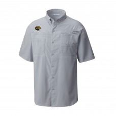 Jacksonville Jaguars Columbia Gray Throwback Logo Tamiami Omni-Shade Button-Down Shirt