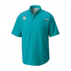 Рубашка с коротким рукавом Miami Dolphins Columbia Aqua Throwback Logo Tamiami Omni-Shade