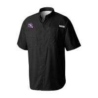 Minnesota Vikings Columbia Black Throwback Logo Tamiami Omni-Shade Button-Down Shirt