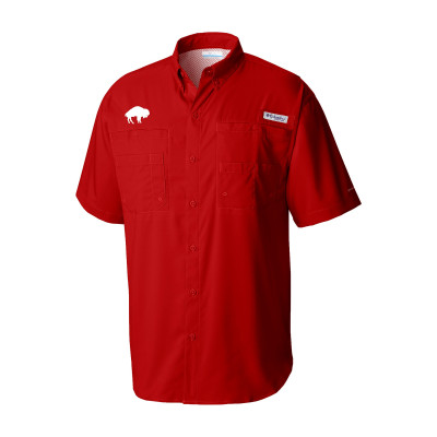 Рубашка Buffalo Bills Columbia Red Throwback Logo Tamiami Omni-Shade
