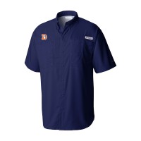 Рубашка с коротким рукавом Denver Broncos Columbia Navy Throwback Logo Tamiami Omni-Shade