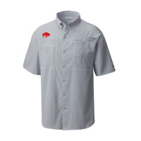 Рубашка Buffalo Bills Columbia Gray Throwback Logo Tamiami Omni-Shade