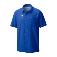 Indianapolis Colts Columbia Royal Slack Tide Omni-Wick Throwback Logo Button-Up Camp Shirt