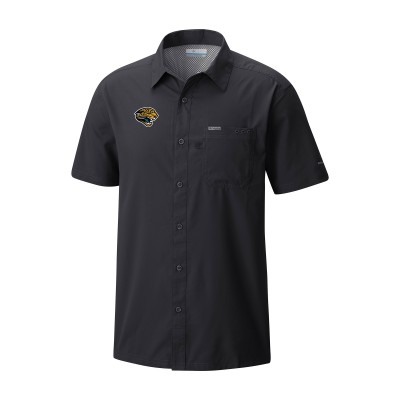 Jacksonville Jaguars Columbia Black Slack Tide Omni-Wick Throwback Logo Button-Up Camp Shirt