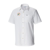 Miami Dolphins Columbia White Slack Tide Omni-Wick Throwback Logo Button-Up Camp Shirt