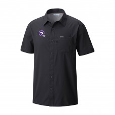 Minnesota Vikings Columbia Black Slack Tide Omni-Wick Throwback Logo Button-Up Camp Shirt