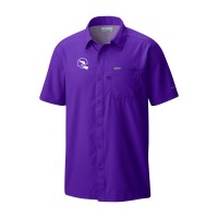 Minnesota Vikings Columbia Purple Slack Tide Omni-Wick Throwback Logo Button-Up Camp Shirt