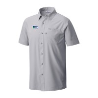 Seattle Seahawks Columbia Gray Slack Tide Omni-Wick Throwback Logo Button-Up Camp Shirt
