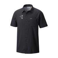 Indianapolis Colts Columbia Black Slack Tide Omni-Wick Throwback Logo Button-Up Camp Shirt