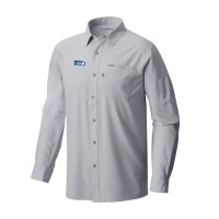Seattle Seahawks Columbia Gray Slack Tide Omni-Wick Long Sleeve Button-Up Camp Shirt