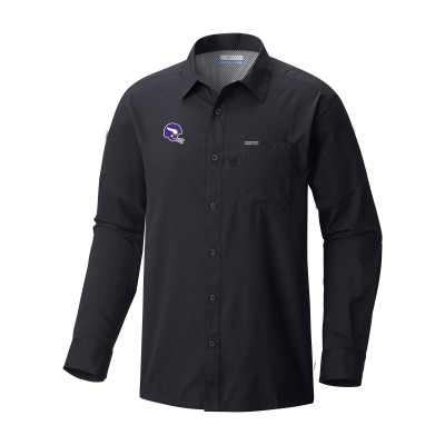 Minnesota Vikings Columbia Black Slack Tide Omni-Wick Long Sleeve Button-Up Camp Shirt