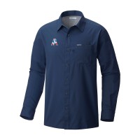 New England Patriots Columbia Navy Slack Tide Omni-Wick Long Sleeve Button-Up Camp Shirt