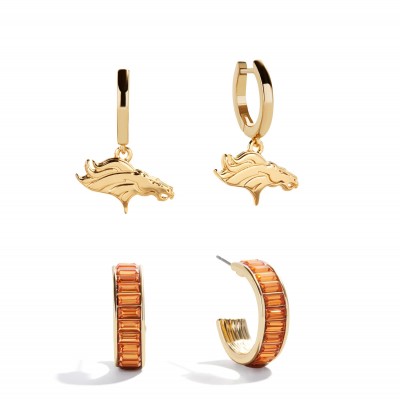 Denver Broncos BaubleBar Baguette Hoop Earring Set of 2