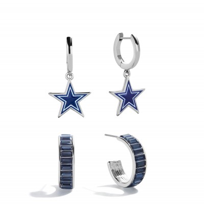 Dallas Cowboys BaubleBar Baguette Hoop Earring Set of 2