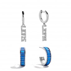Detroit Lions BaubleBar Baguette Hoop Earring Set of 2