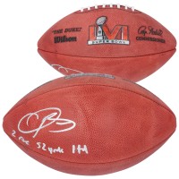 Odell Beckham Jr. Los Angeles Rams Autographed Fanatics Authentic Super Bowl LVI Wilson Duke Football with 2 Rec, 52 Yards, 1 TD Inscription