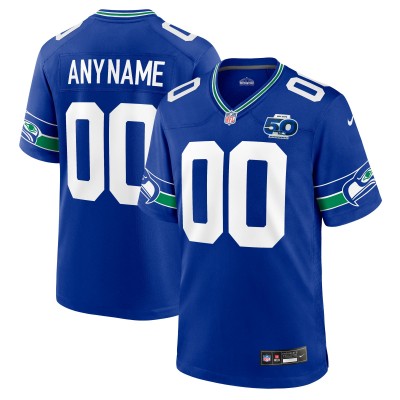 Именная джерси Seattle Seahawks Nike Royal 50th Season Throwback Game