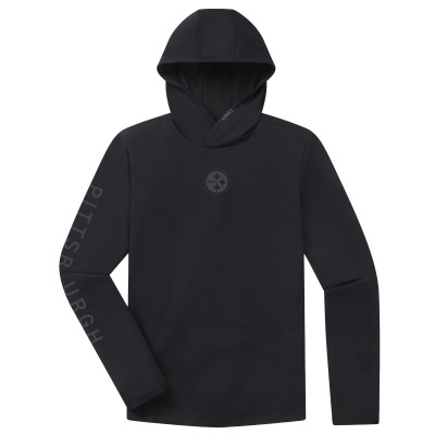 Pittsburgh Steelers UNRL Black 25 Ultra Long Sleeve Hooded T-Shirt