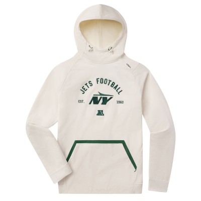 New York Jets UNRL White 25 Crossover Hoodie II