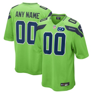 Именная джерси Seattle Seahawks Nike Neon Green 50th Season Alternate Game