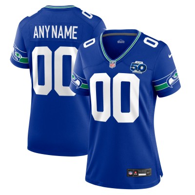 Именная джерси Женская Seattle Seahawks Nike Royal 50th Season Throwback Game