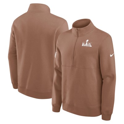 Super Bowl LX Nike Brown Half-Zip Pullover