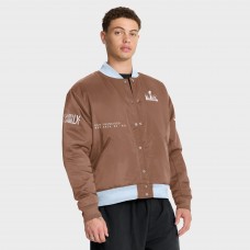 Super Bowl LX Nike Brown Legacy Full-Snap Bomber Jacket Super Bowl LX Nike Brown Legacy Full-Snap Bomber Jacket