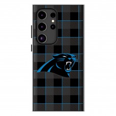 Carolina Panthers Keyscaper Plaid Galaxy Magnetic Bump Case