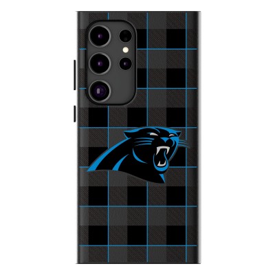 Carolina Panthers Keyscaper Plaid Galaxy Magnetic Bump Case