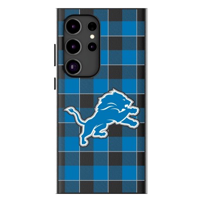Detroit Lions Keyscaper Plaid Galaxy Magnetic Bump Case